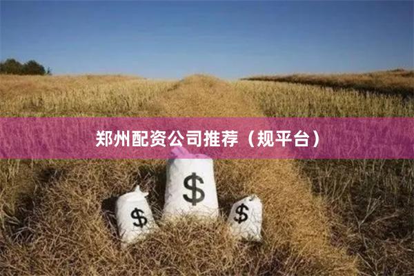 郑州配资公司推荐（规平台）
